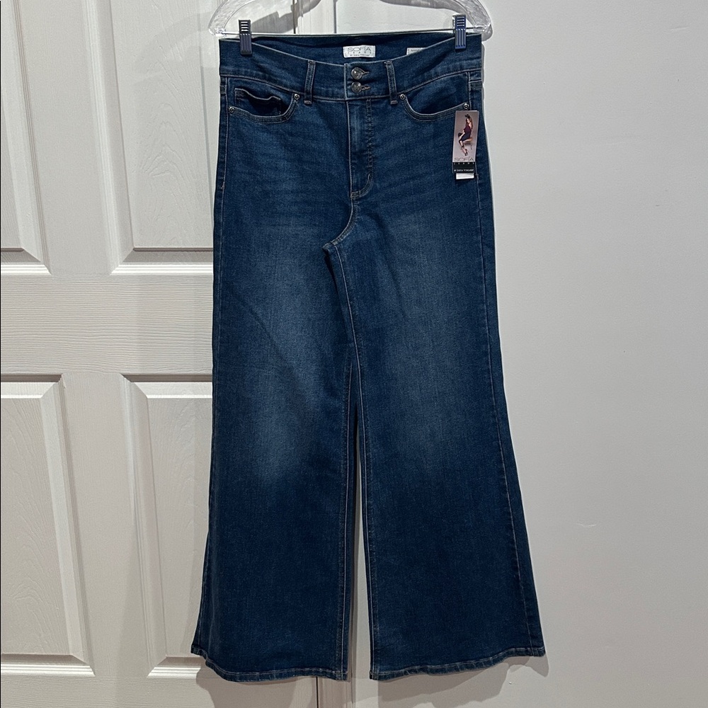 Sofia by Sofia Vergara Women's Margot Wide Leg High Rise Jeans Size 8 - Picture 2 of 12